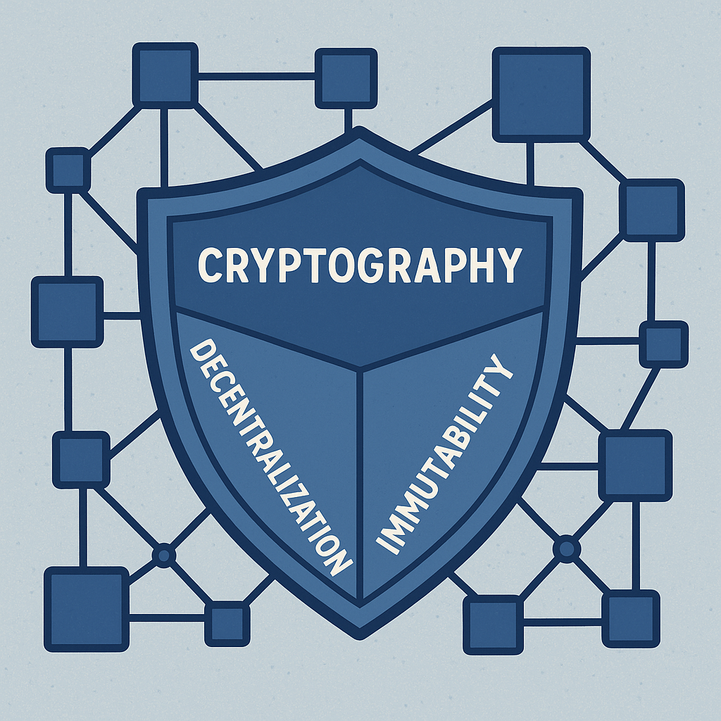 Blockchain Security: Shielded by Cryptography, Decentralization, and Immutability
