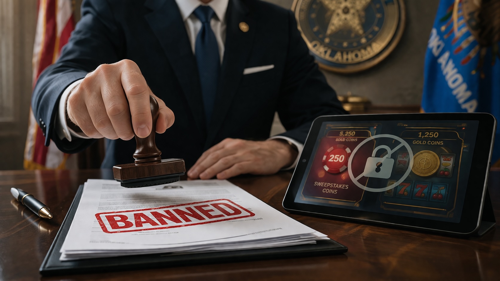 Oklahoma bans sweepstakes casinos and dual-currency games